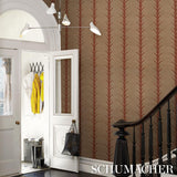 Schumacher Acanthus Stripe Sisal Mocha Wallpaper