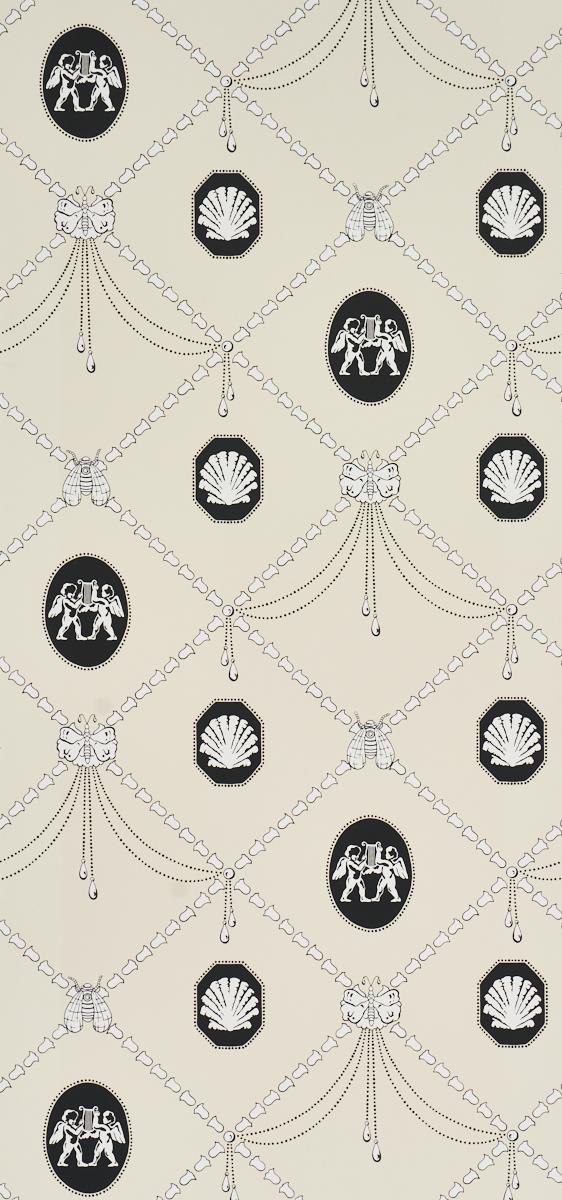Schumacher X Backdrop Edith Black & Ivory Wallpaper