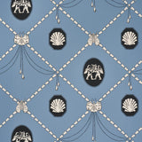 Schumacher X Backdrop Edith Blue Wallpaper