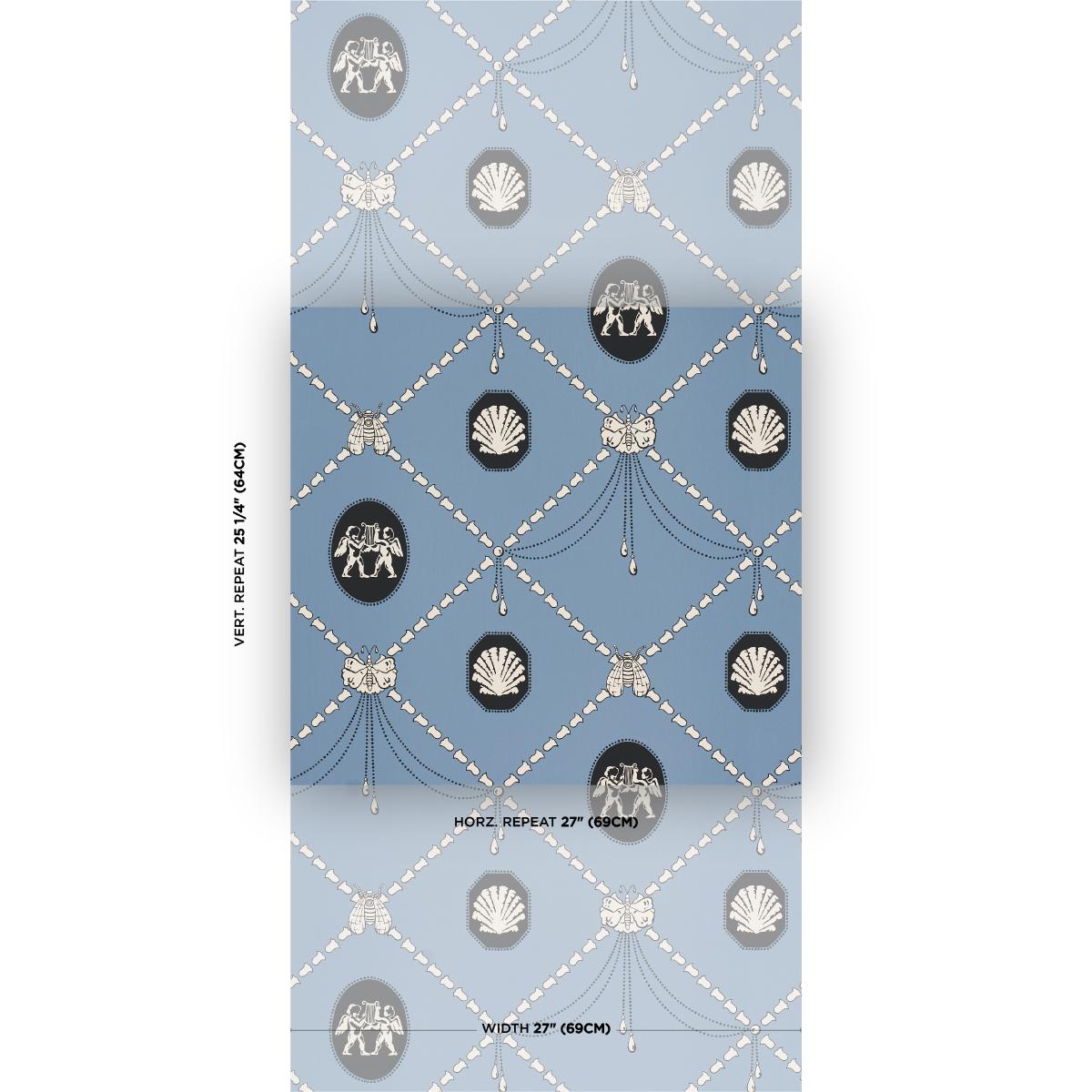 Schumacher X Backdrop Edith Blue Wallpaper