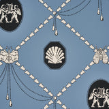 Schumacher X Backdrop Edith Blue Wallpaper