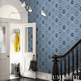 Schumacher X Backdrop Edith Blue Wallpaper