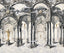 Schumacher X Backdrop Palazzo 4 Panel Set Antique Blue Wallpaper