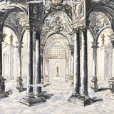 Schumacher X Backdrop Palazzo 4 Panel Set Antique Blue Wallpaper