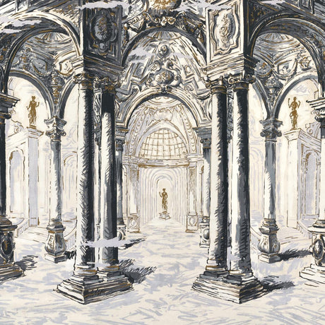 Schumacher X Backdrop Palazzo 4 Panel Set Antique Blue Wallpaper