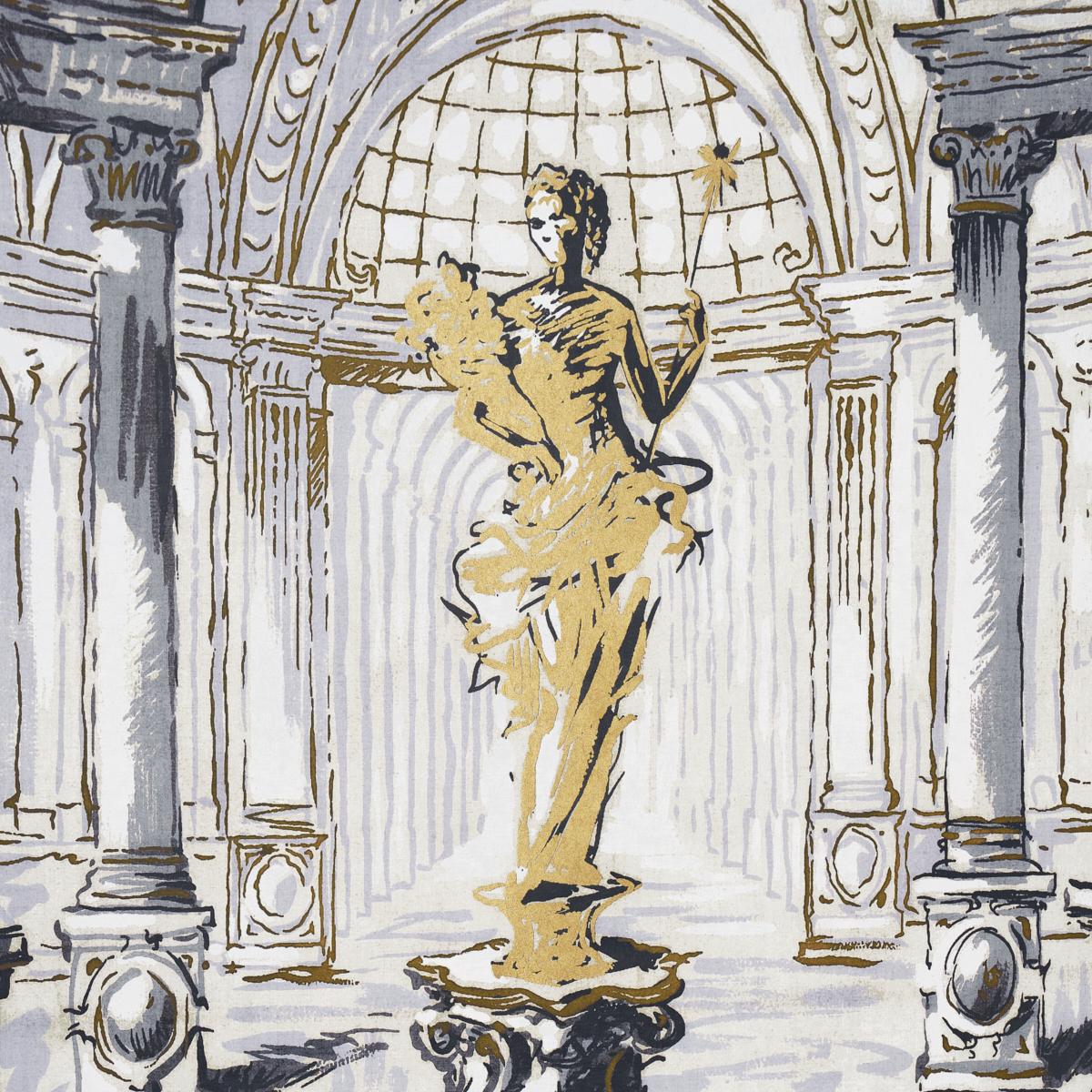 Schumacher X Backdrop Palazzo 4 Panel Set Antique Blue Wallpaper