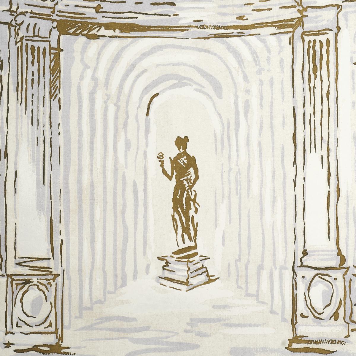 Schumacher X Backdrop Palazzo 4 Panel Set Antique Blue Wallpaper