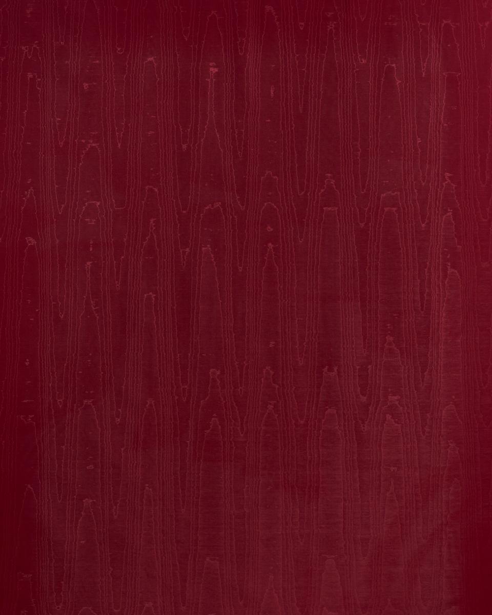 Schumacher Beau Cotton Linen Moir Crimson Fabric