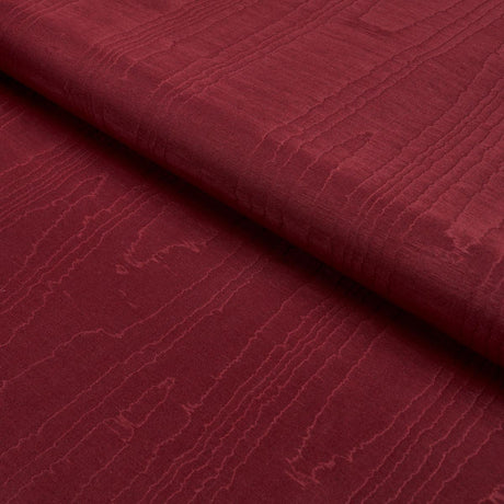 Schumacher Beau Cotton Linen Moir Crimson Fabric
