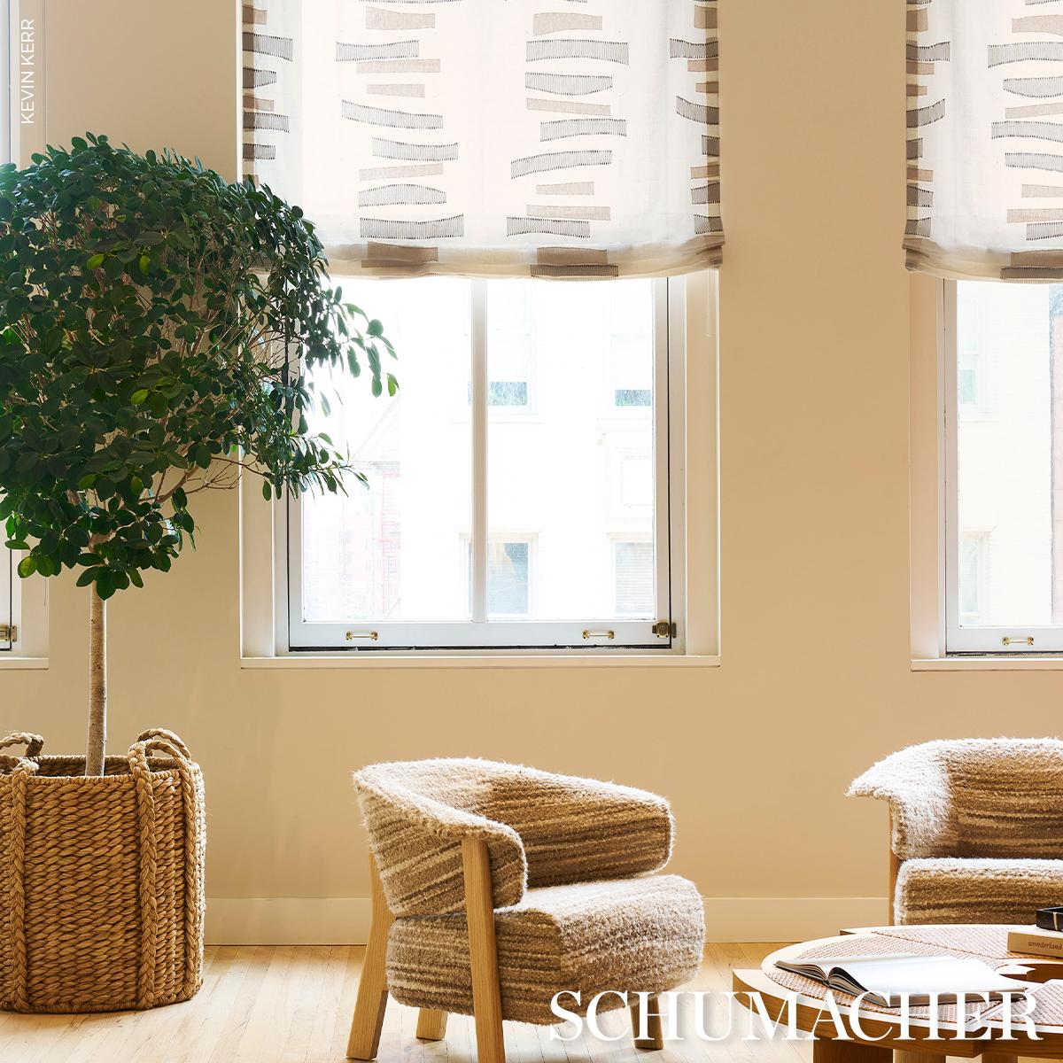 Schumacher Jensen Sheer Brown Fabric