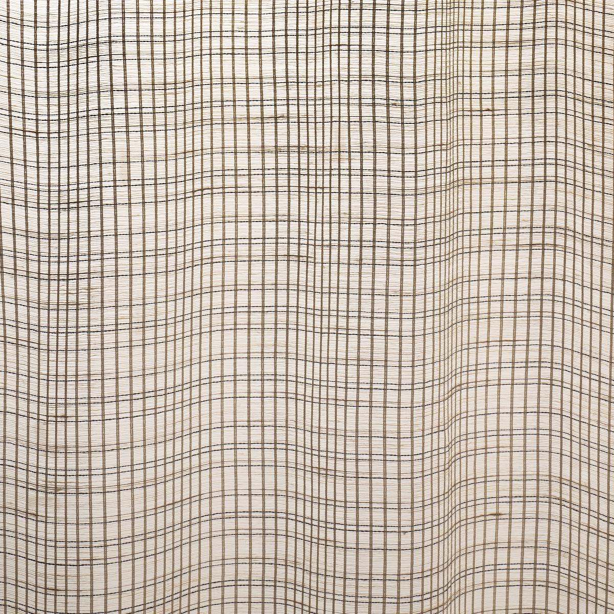 Schumacher Payton Linen Sheer Grid Black & White Fabric