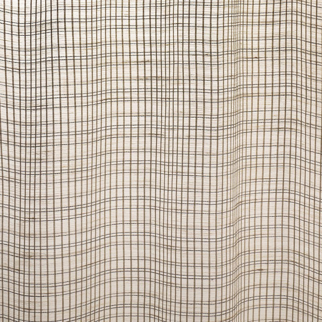 Schumacher Payton Linen Sheer Grid Black & White Fabric