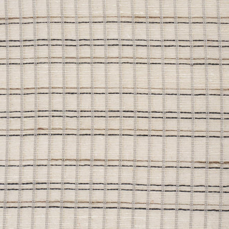Schumacher Payton Linen Sheer Grid Black & White Fabric