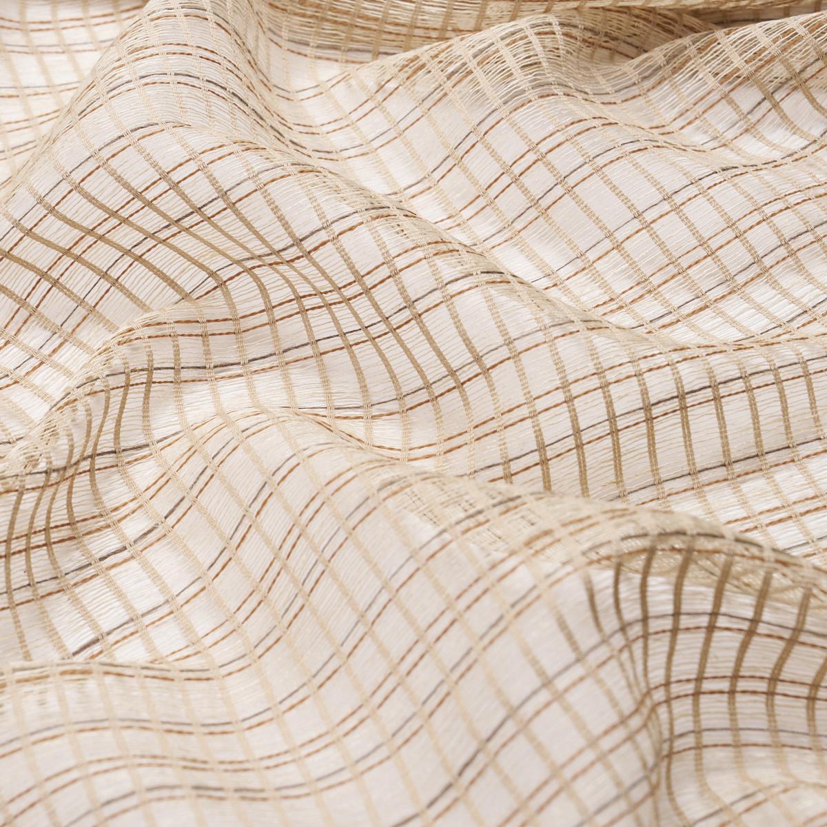 Schumacher Payton Linen Sheer Grid Natural Fabric