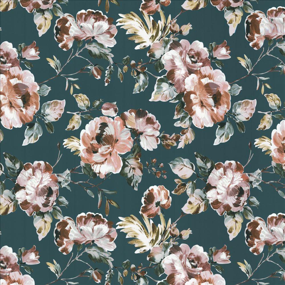 Kasmir Floral Facade Prussian Fabric