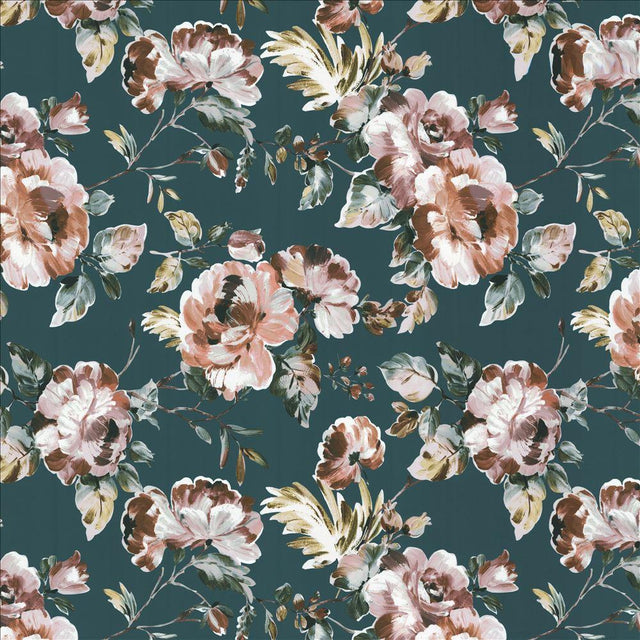Kasmir Floral Facade Prussian Fabric