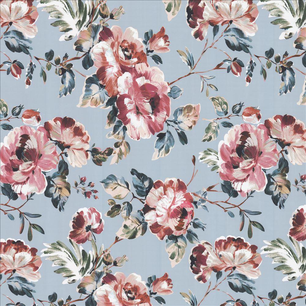 Kasmir Floral Facade Sky Fabric