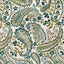 Kasmir Paisley Meadow Teal Fabric