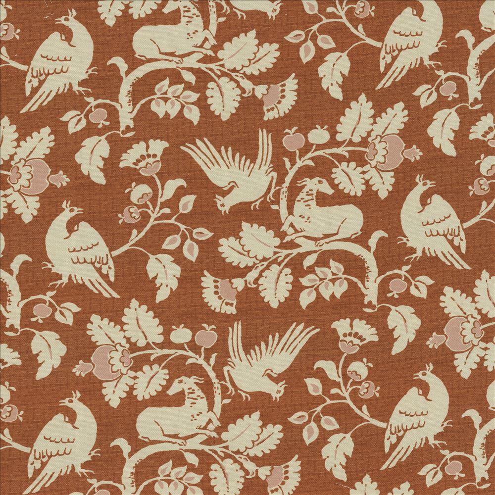 Kasmir Whirly Bird Terra Cotta Fabric