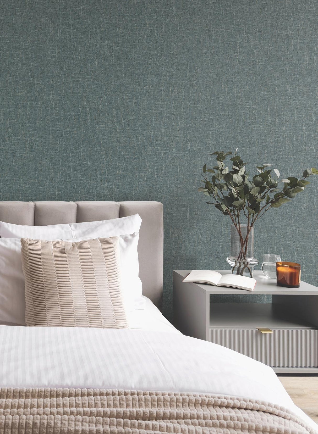 Antonina Vella Highland Tweed Dark Blue Wallpaper