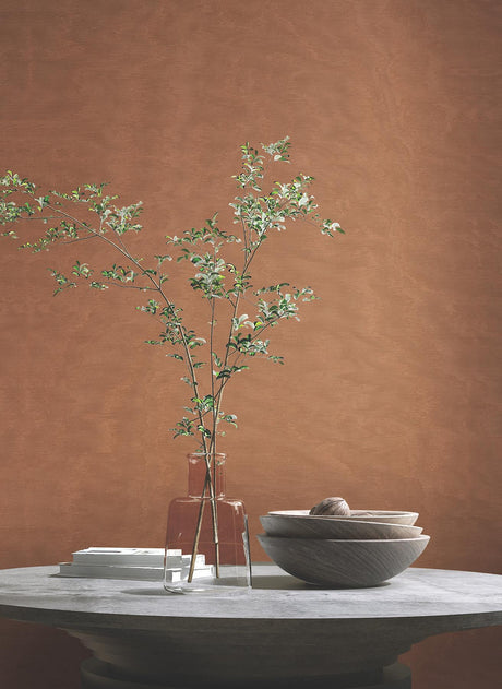 Antonina Vella Shimmering Moire Copper Wallpaper