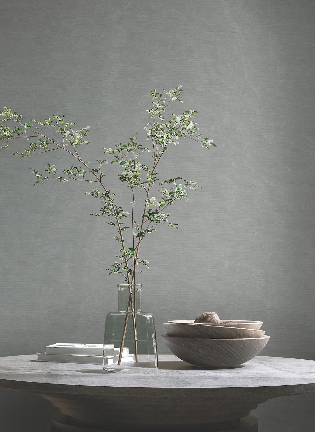 Antonina Vella Shimmering Moire Pewter Wallpaper