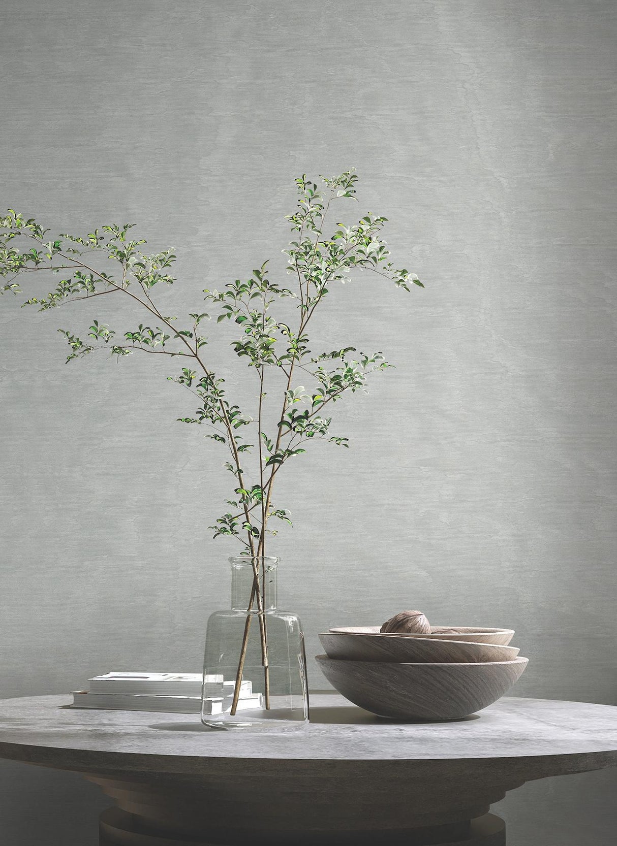 Antonina Vella Shimmering Moire Silver Wallpaper