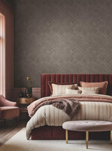 Antonina Vella Marquetry Taupe Wallpaper