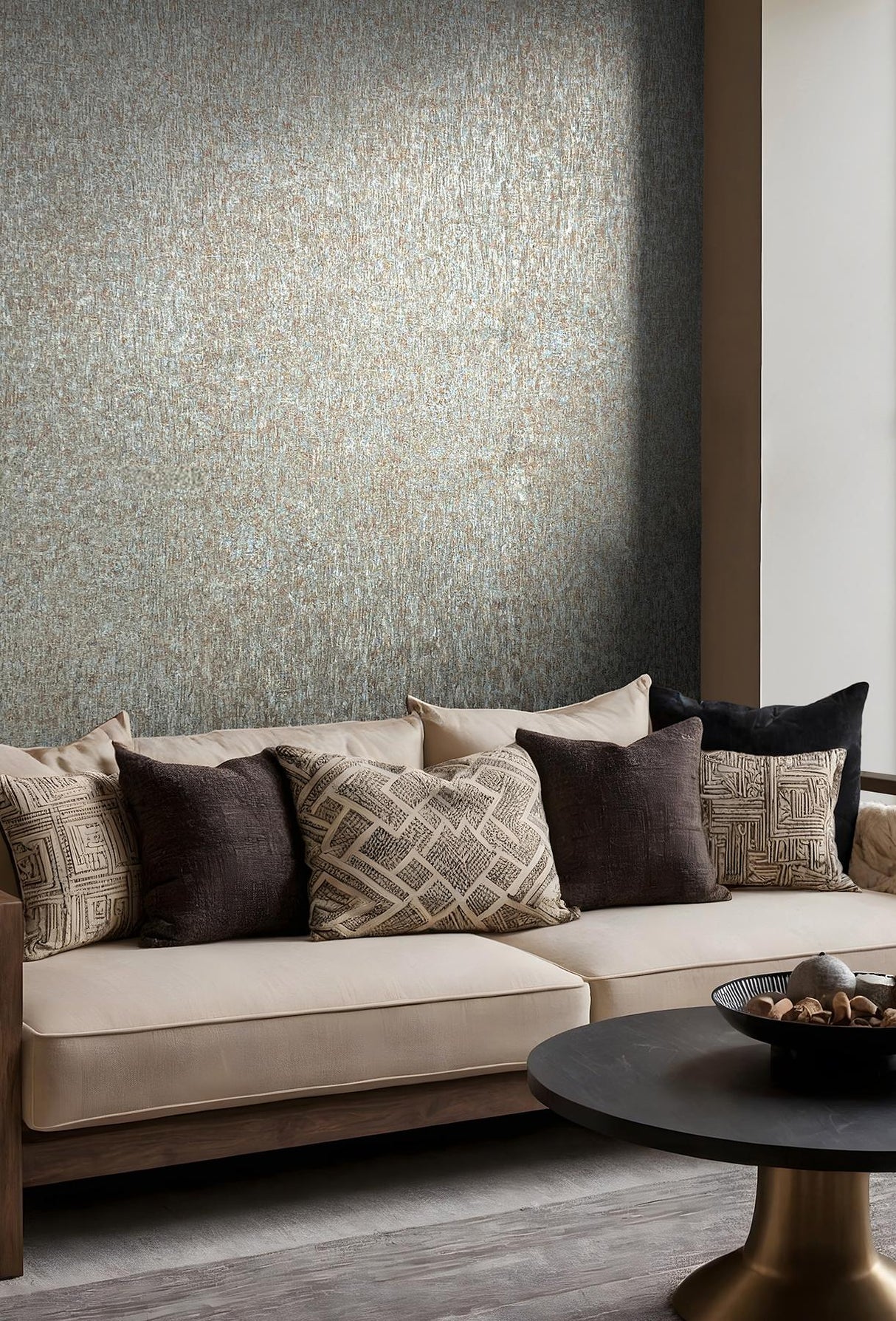 Antonina Vella Dustan Teal Wallpaper