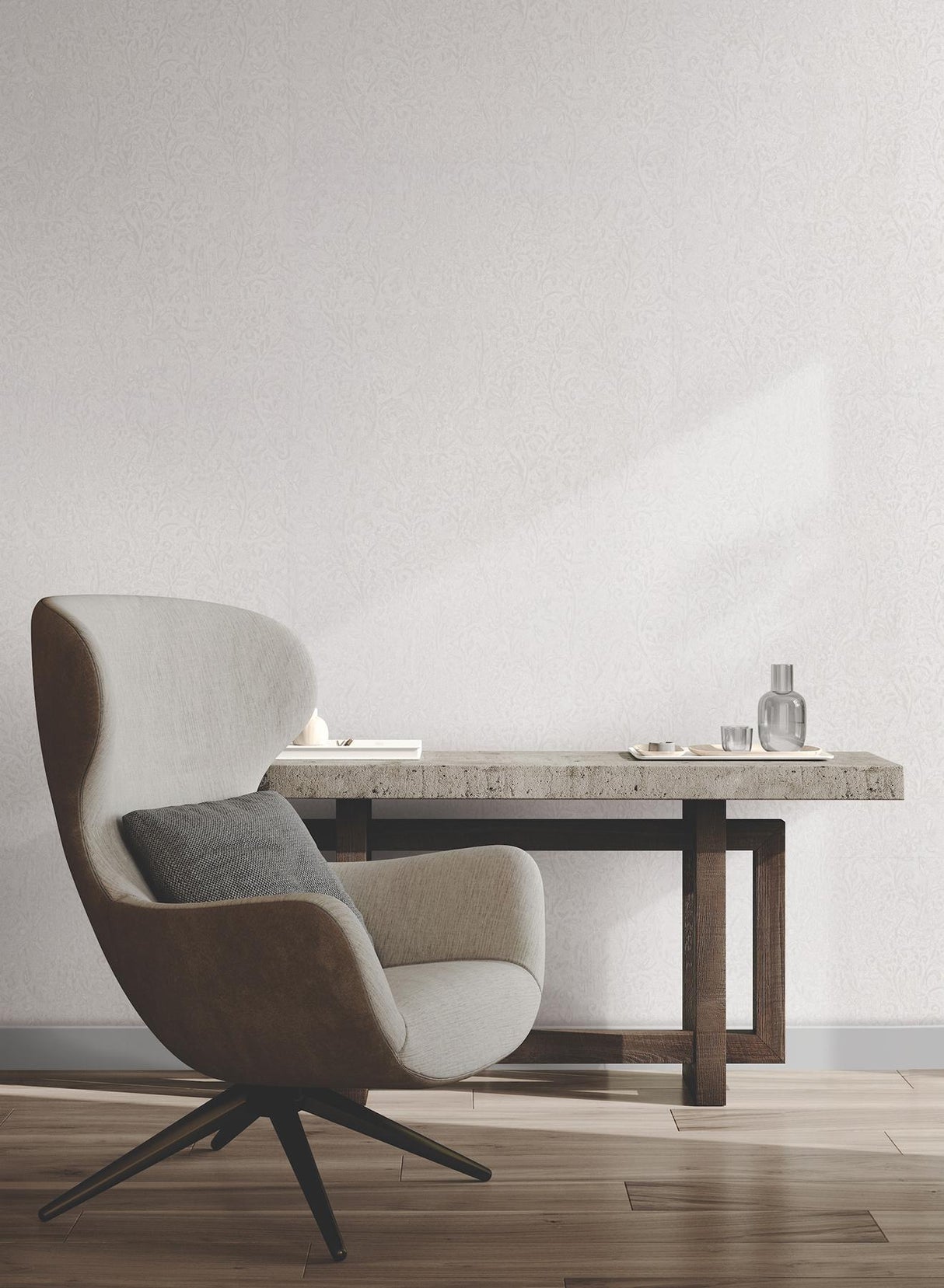 Antonina Vella Sculpted Floral Pearl Wallpaper