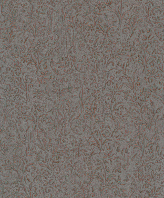 Antonina Vella Sculpted Floral Copper Wallpaper