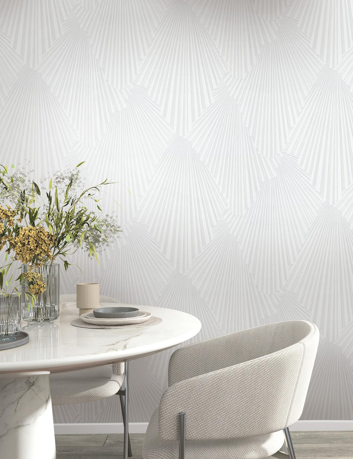 Antonina Vella Lumiere White Wallpaper