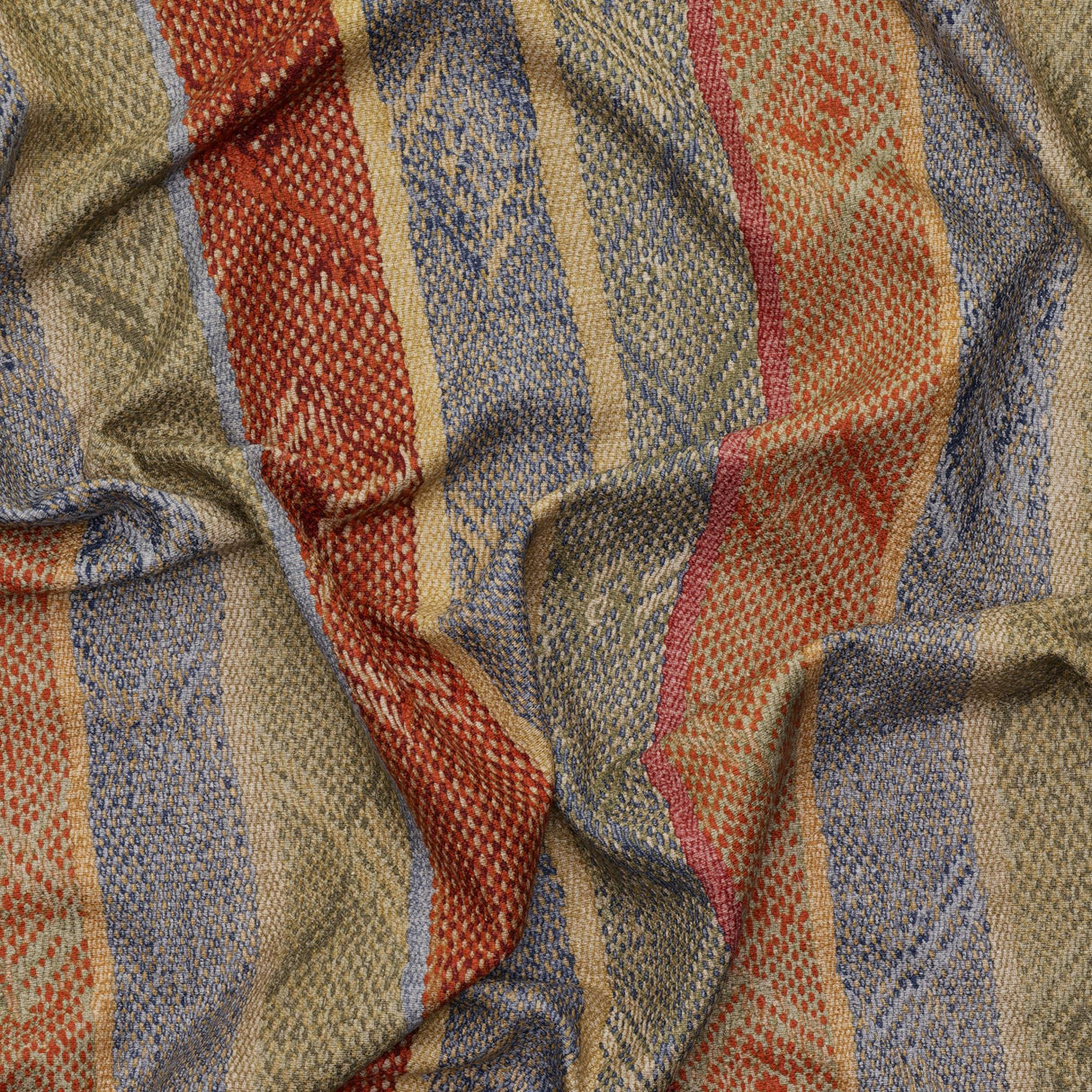 Andrew Martin ISTHMUS BRICK/GREEN Fabric