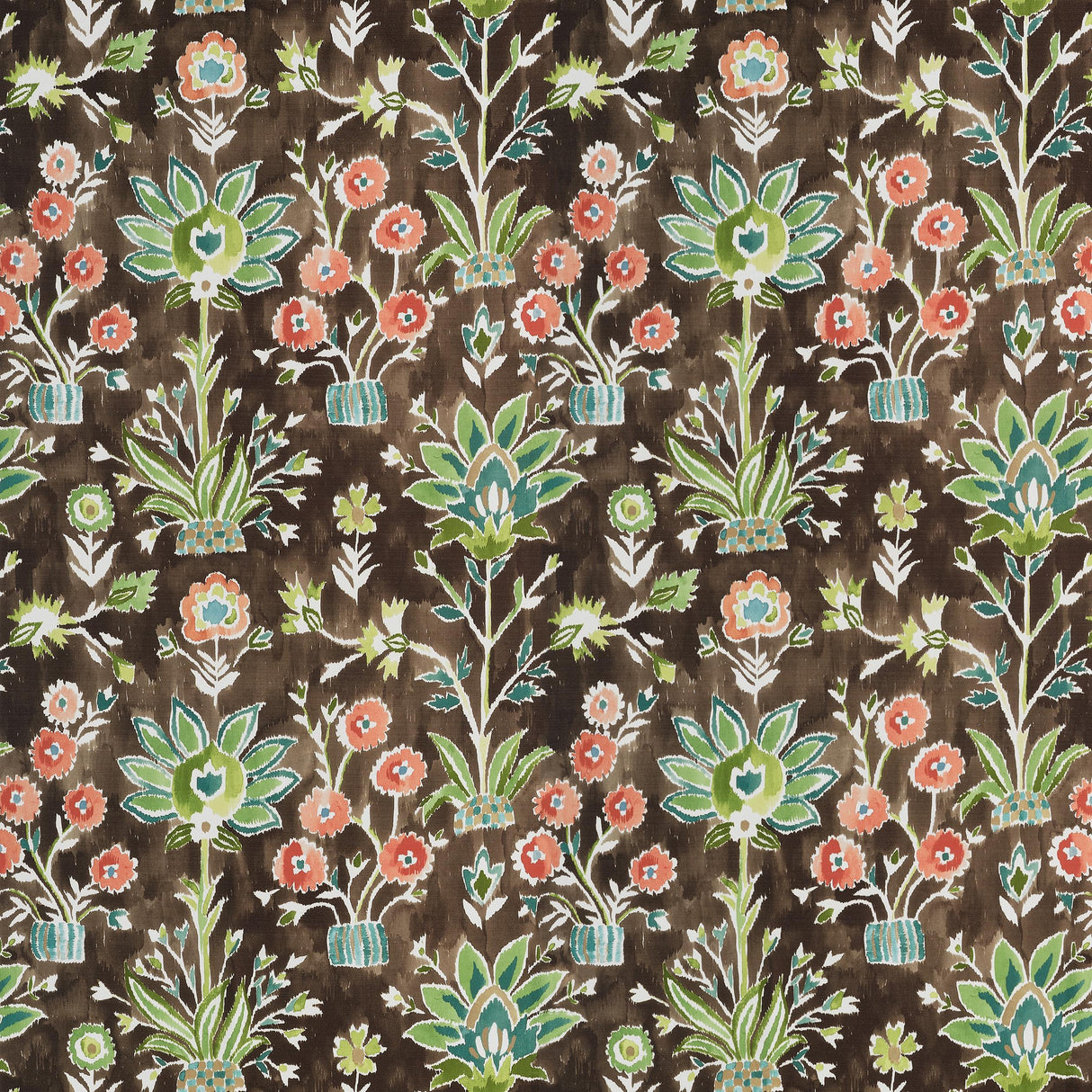 Thibaut Lilia Print Chocolate Fabric