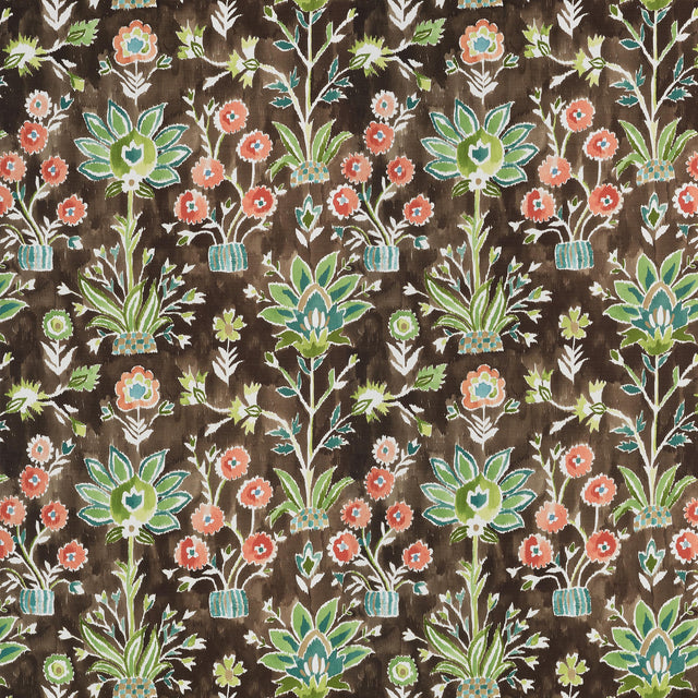 Thibaut Lilia Print Chocolate Fabric
