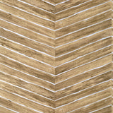 Thibaut Wood Herringbone Wide Width Natural On Metallic Silver Wallpaper
