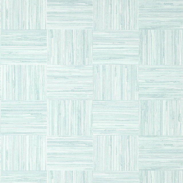 Thibaut Bayshore Basket Wide Width Robin'S Egg Wallpaper