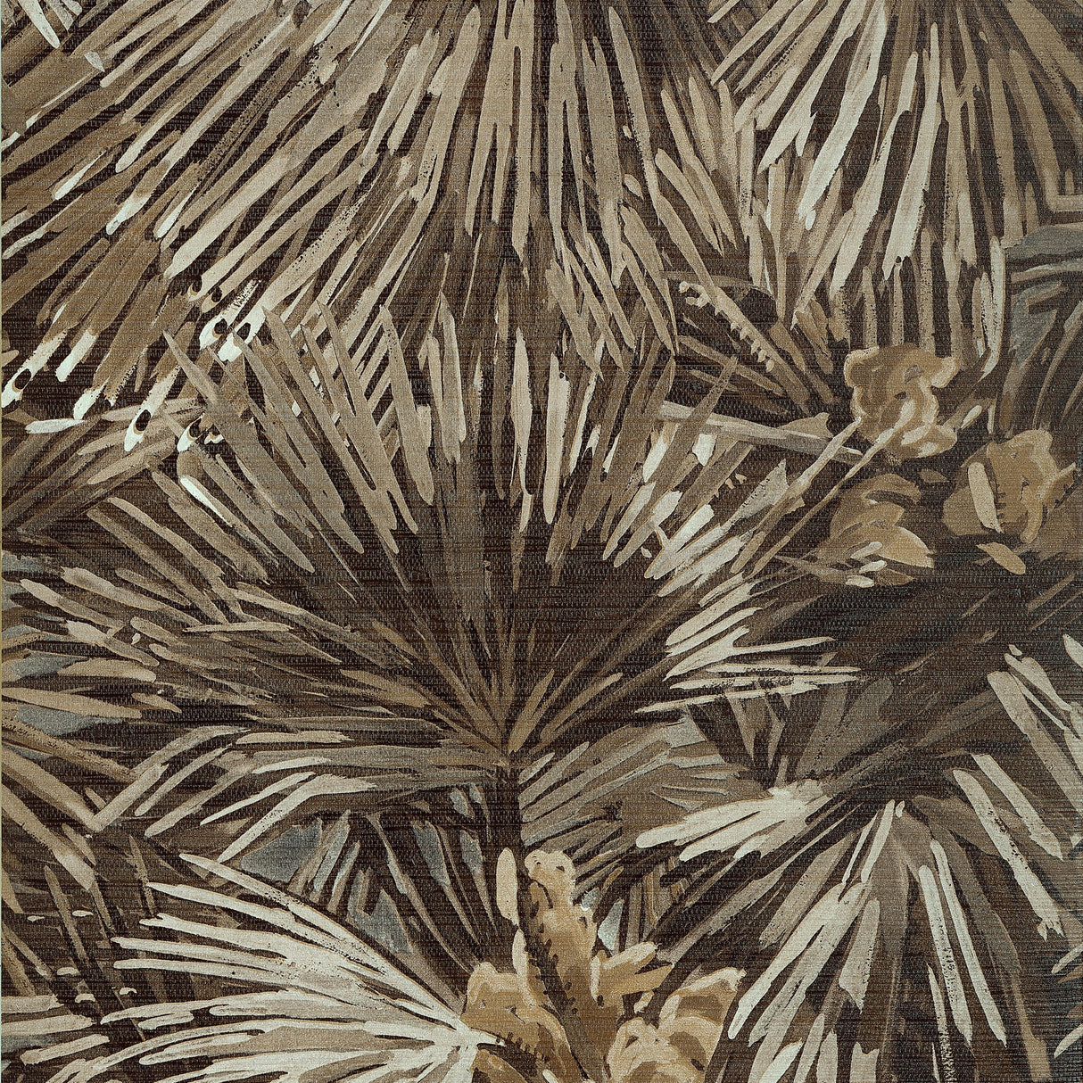 Thibaut Palmier Wide Width Brown Wallpaper