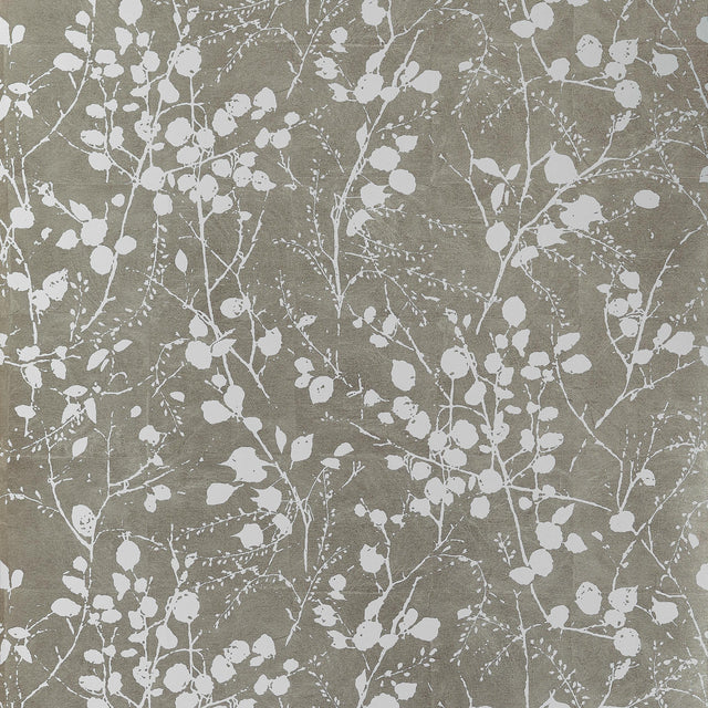 Thibaut Katamari Bud Wide Width Pewter And White Wallpaper