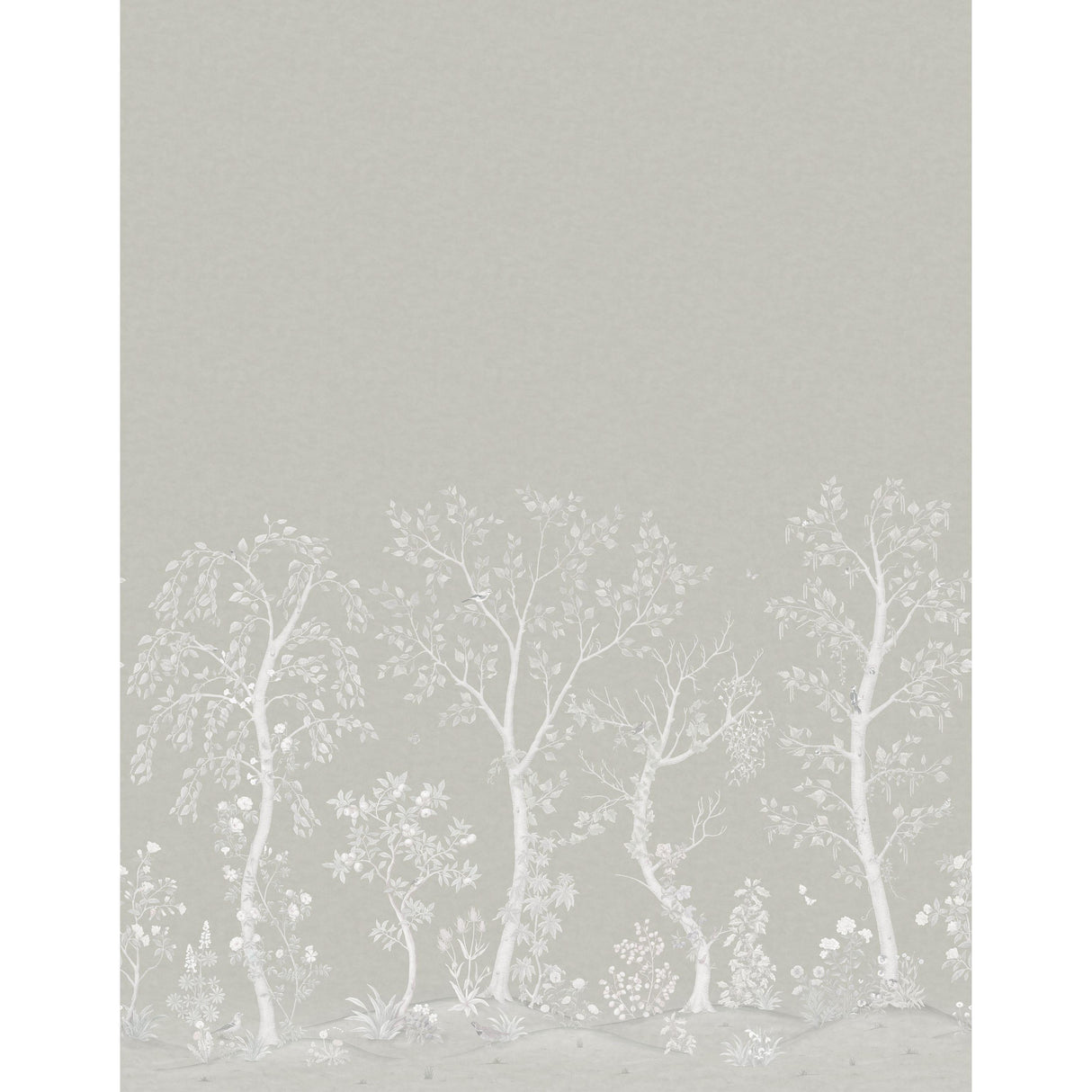 Cole & Son SEASONAL WOODS SILK PLATINUM Wallpaper