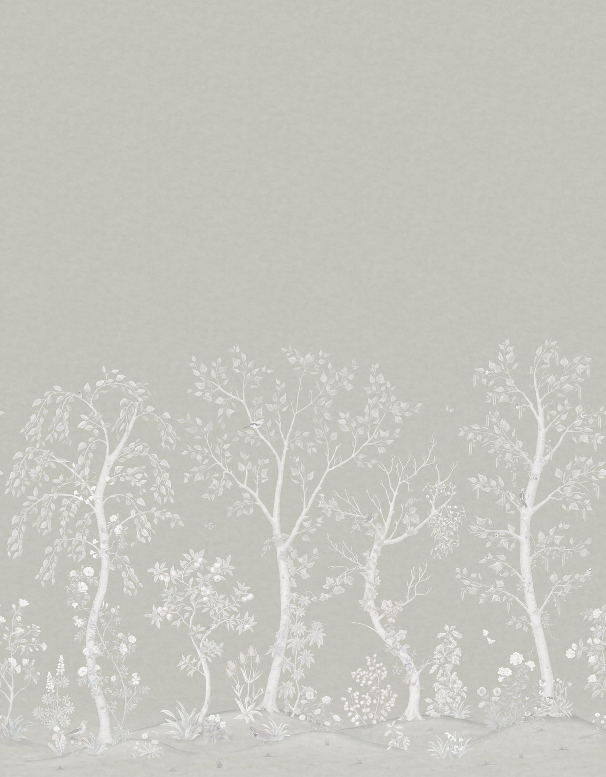 Cole & Son SEASONAL WOODS METALLIC PLATINUM Wallpaper