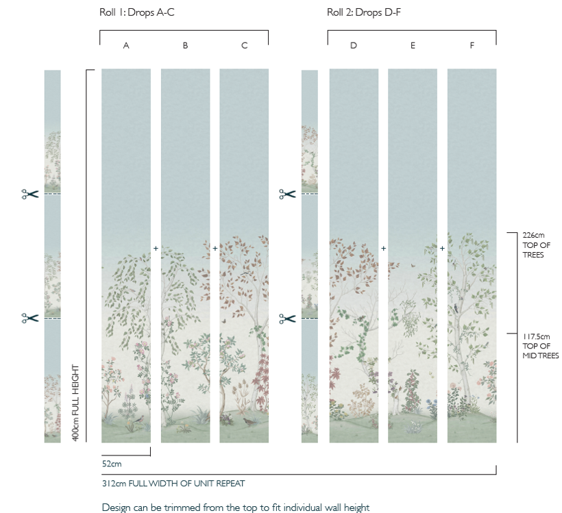 Cole & Son SEASONAL WOODS METALLIC PLATINUM Wallpaper