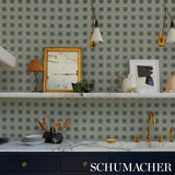 Schumacher X Backdrop Puntini Sisal Seaglass Wallpaper