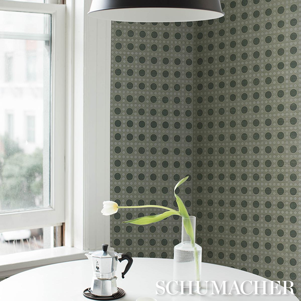 Schumacher X Backdrop Puntini Sisal Seaglass Wallpaper