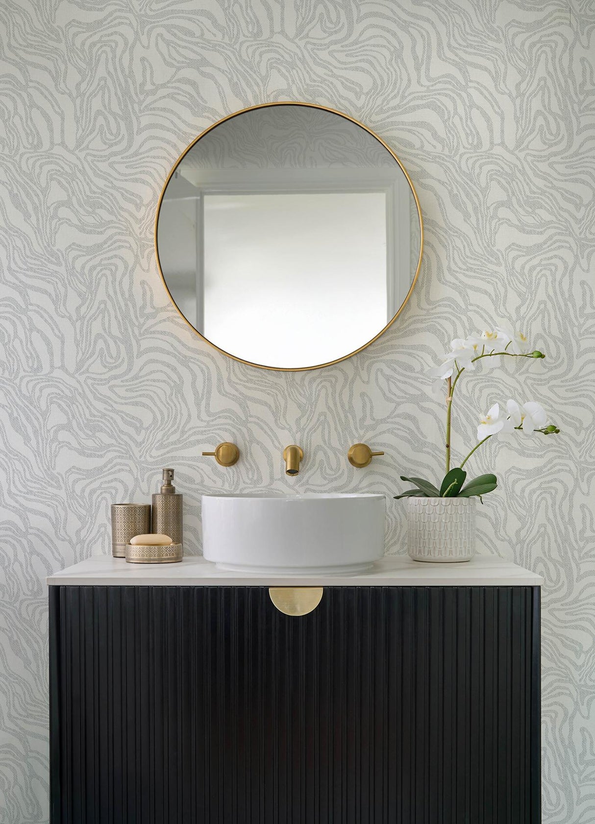 A-Street Prints Drew & Jonathan Home Fifth Edition Massar Silver Wallpaper