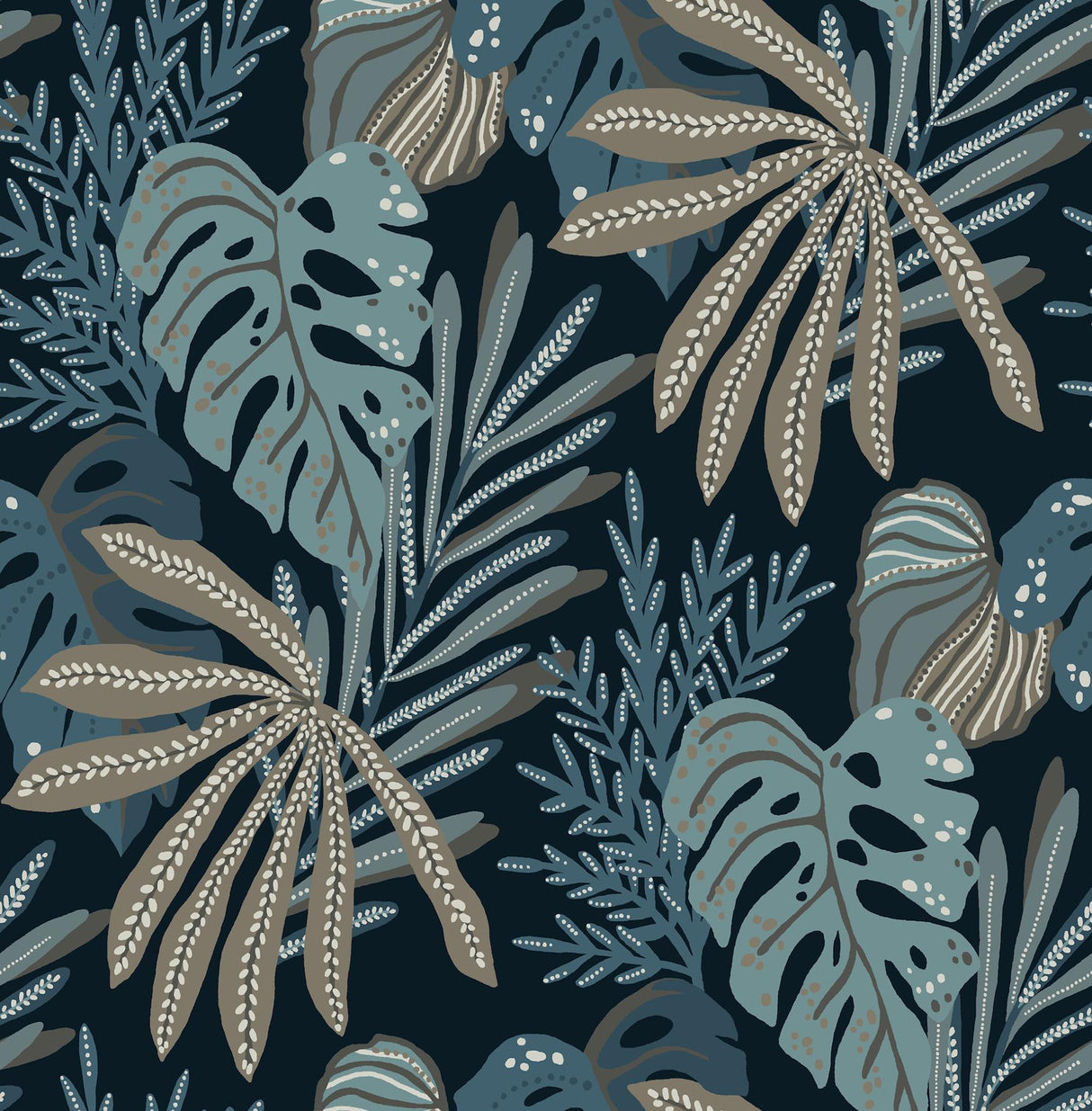 A-Street Prints Drew & Jonathan Home Fifth Edition Alocasia Blue Wallpaper