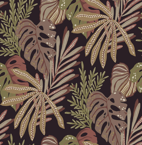 A-Street Prints Drew & Jonathan Home Fifth Edition Alocasia Burgundy Wallpaper