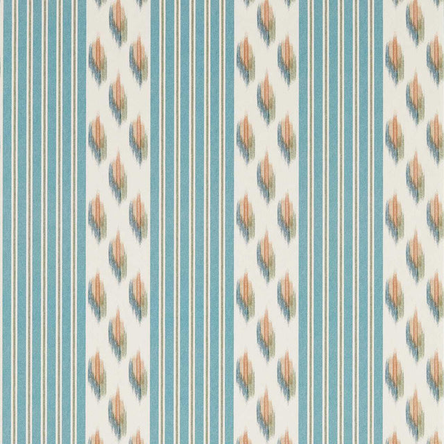 Sanderson Musafir Udaipur Blue/Cinnamon Wallpaper