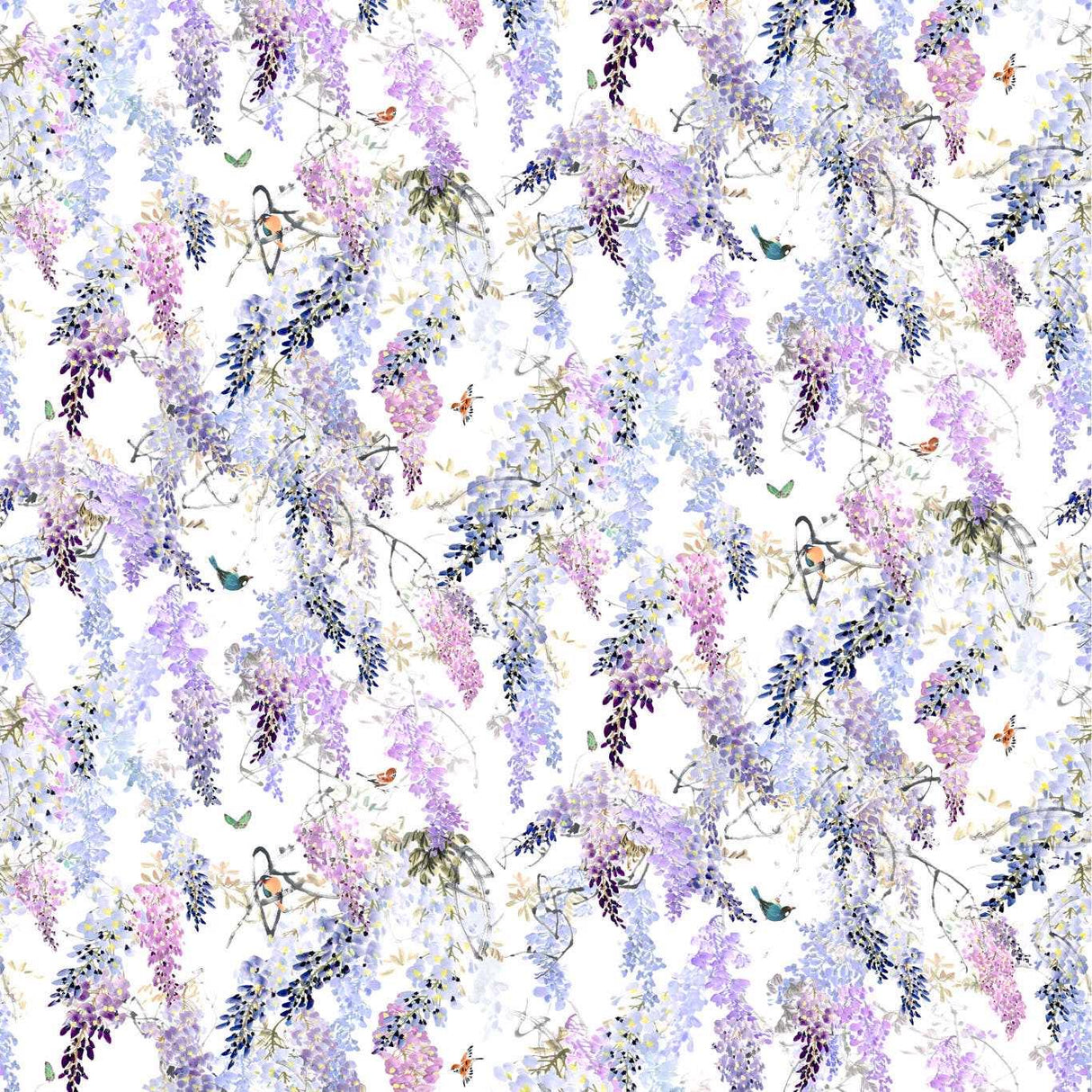 Sanderson Wisteria Falls WP Lilac Wallpaper