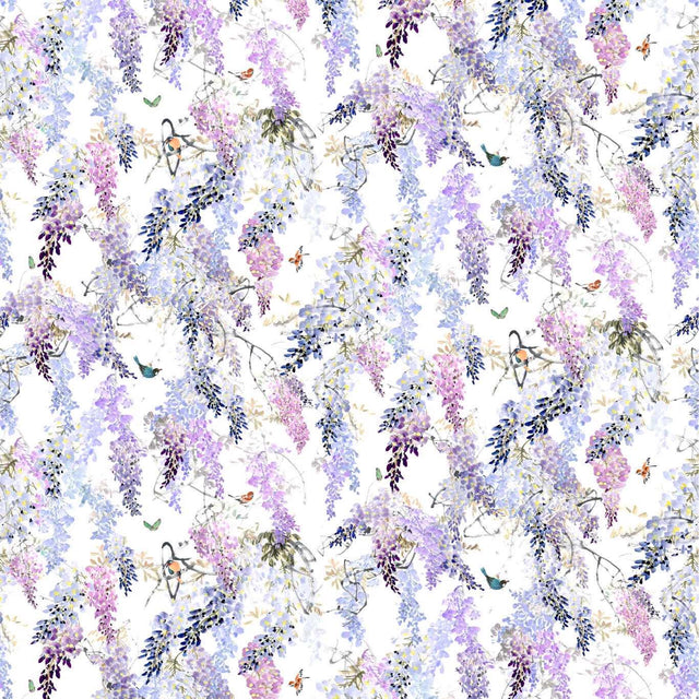 Sanderson Wisteria Falls WP Lilac Wallpaper